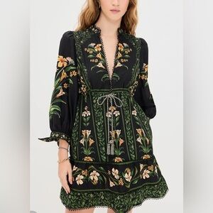 NWT Farm Rio Flowers Arch Linen Dress, Small